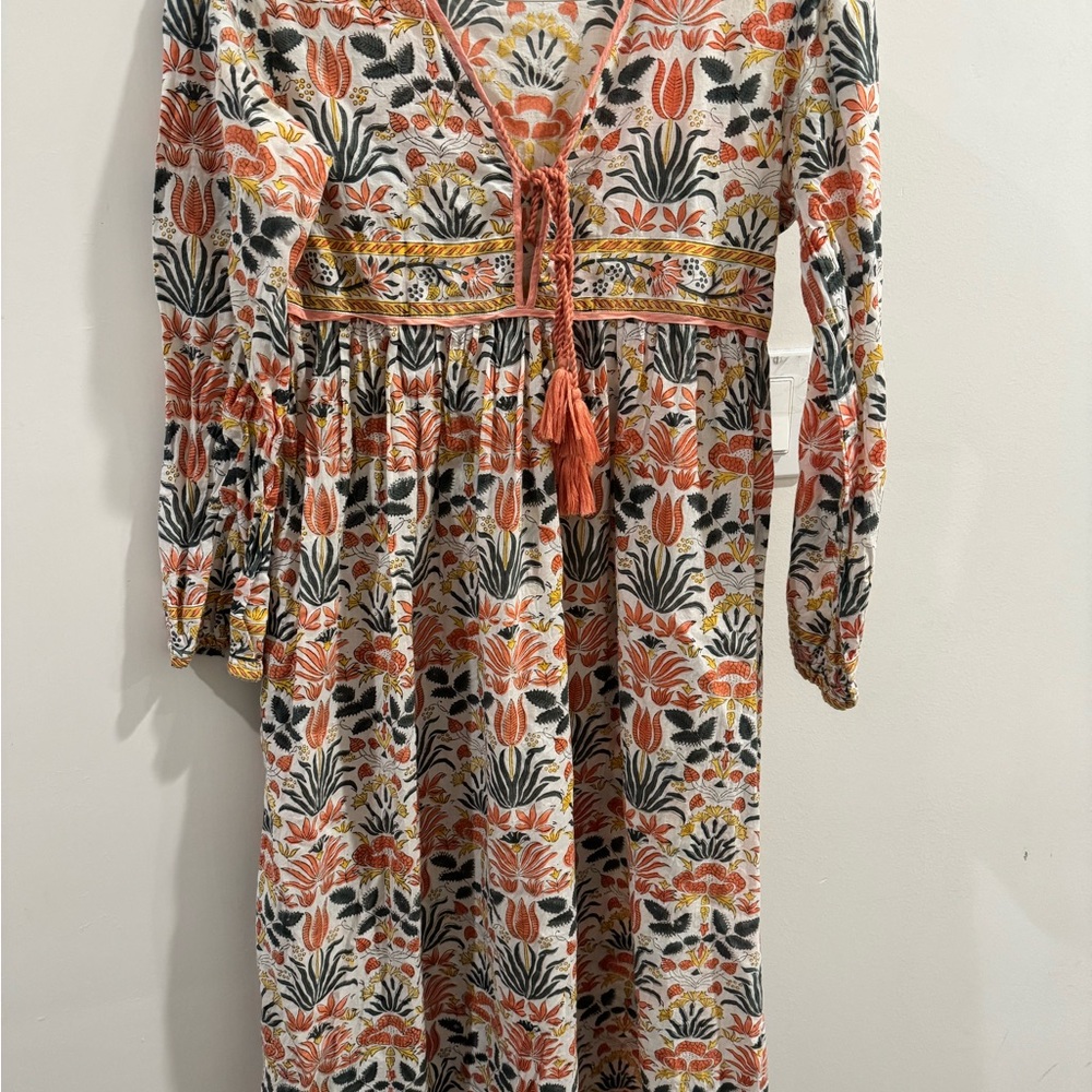 Floral Bohemia Midi Dress with Tassel Detail